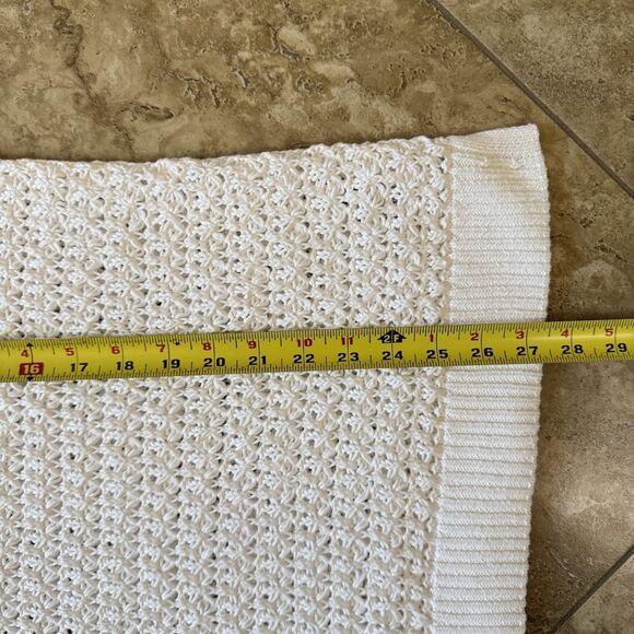 NWT Talbots Sweater Womens Plus 3X Collared Pullover Crochet Open Knit White - Picture 12 of 12